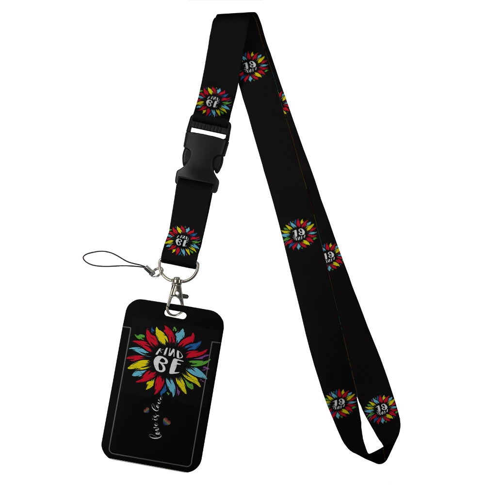 quotation card holder Lovely hanging rope  ID pass hang accessories holder lanyard Student  Bus passr protective Case