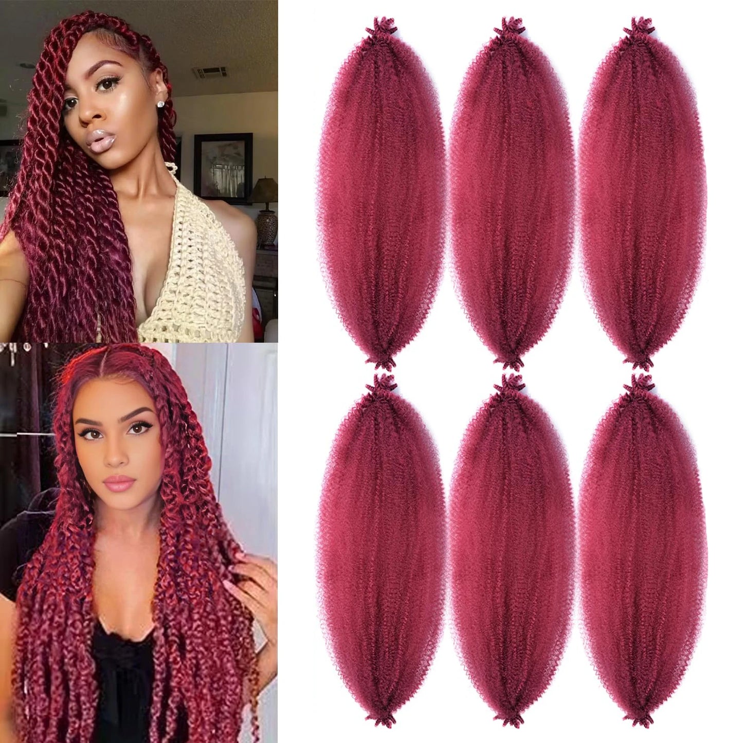 Pre-Separated Springy Afro Twist Hair Suitable for Damaged Soft Locs Synthetic Marley Twist Braiding Hair for Black Wome