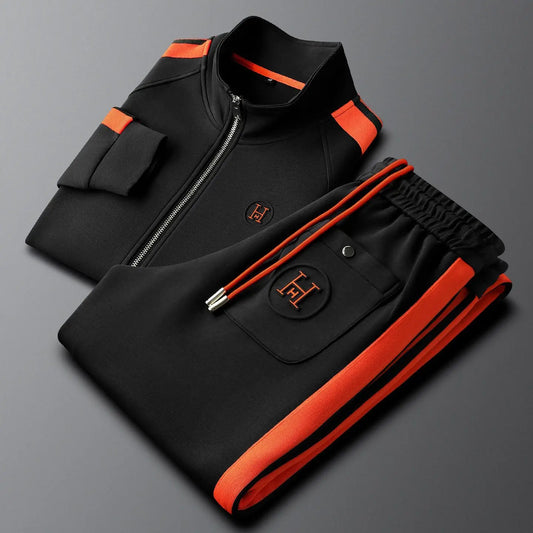 Men Tracksuit Sportswear Set Men's Jacket Trendy ins Embroidered Fashion Men's Jacket Trousers Two-Piece Suit