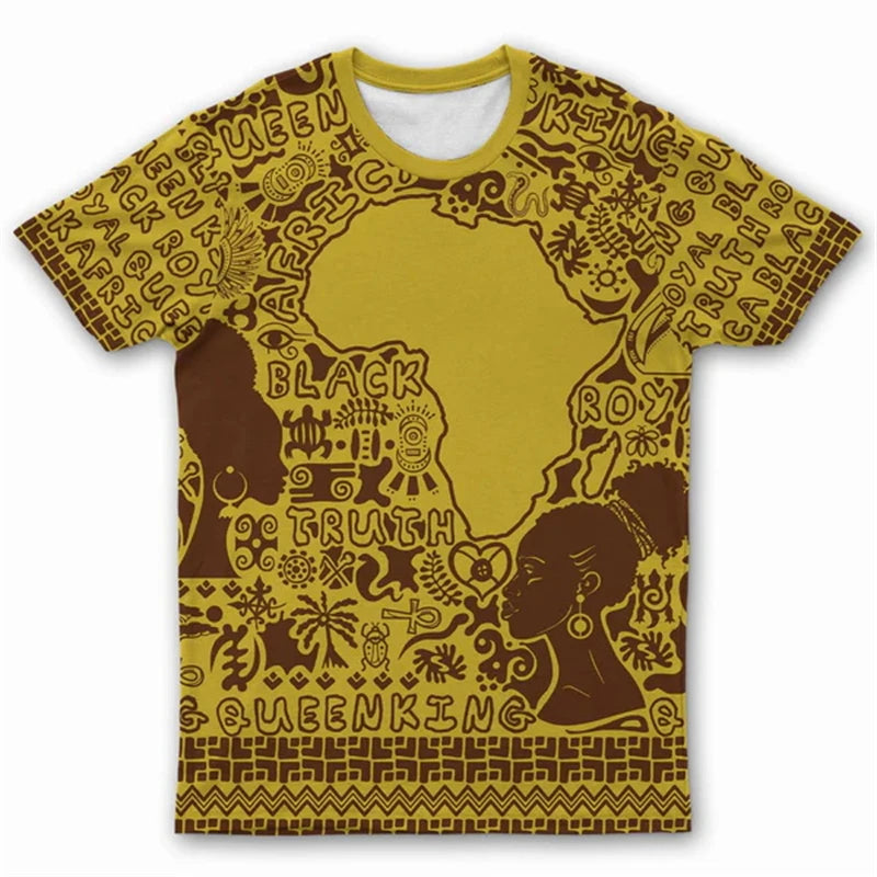 Africa Ethnic T-Shirts African Dashiki 3D Printed Men Women Fashion Streetwear Oversized Short Sleeve T Shirt Tees Tops Clothing