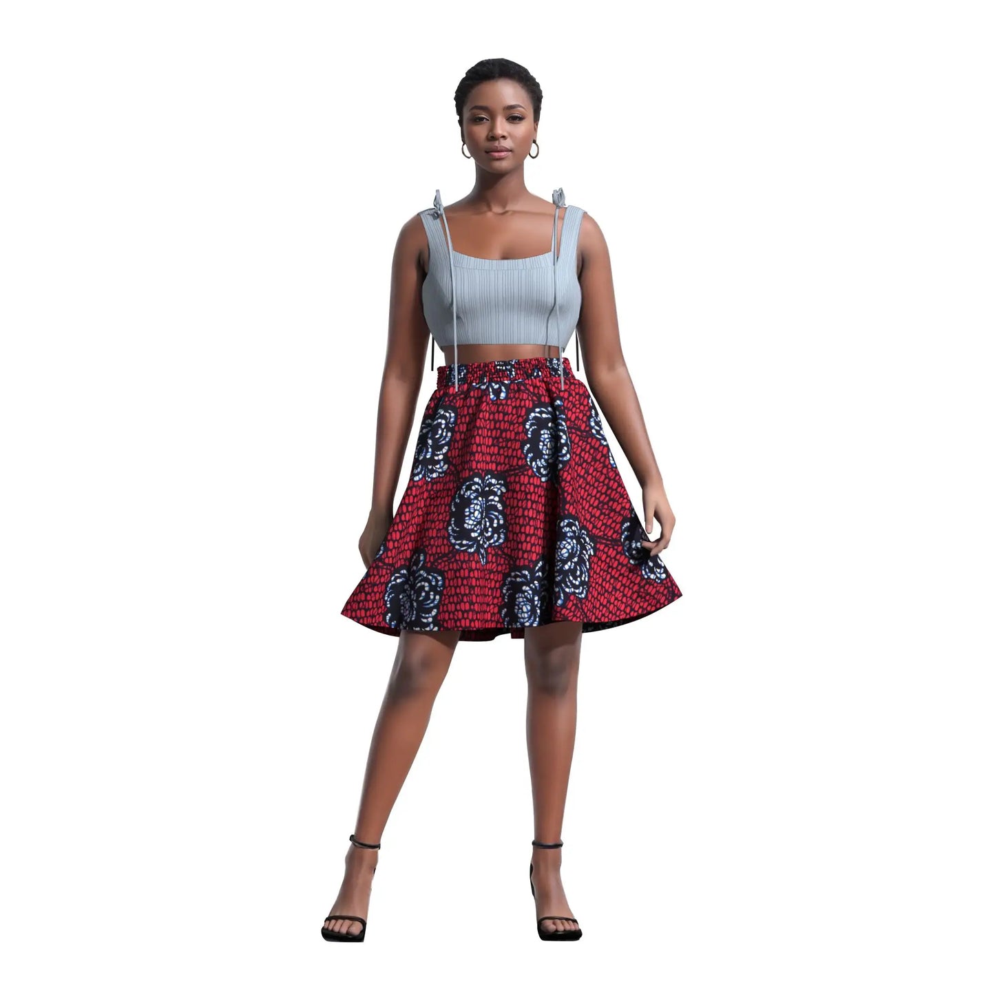 African Women's Skirt Knee Length Stretch High Waist Skirt African Print Ankara Women Lady Traditional Party Clothing WY11051