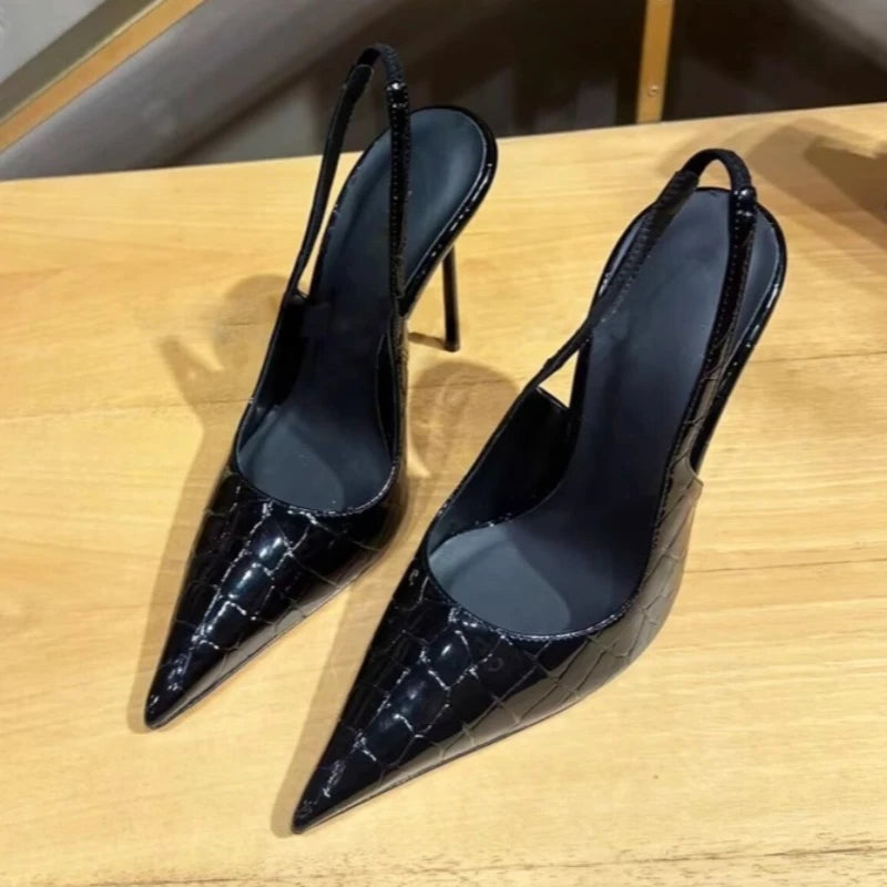 Women's Pointy Stiletto Sandals Summer New Style Baotou Shallow Mouth Set Foot Anti-slip Wear-resistant High Heels