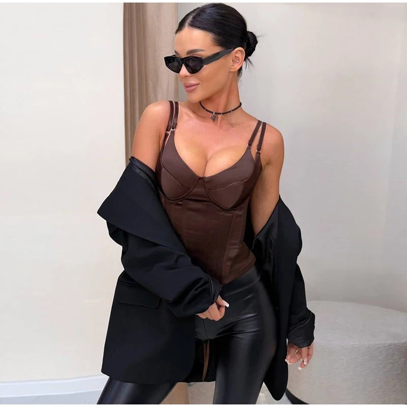 Elegant Lace Patchwork Sling Top Women Sleeveless Backless Patchwork Crop Tops Female 2026 Fashion Summer Spring Vest Lady