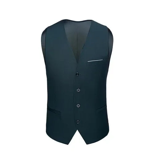 M-6XL Luxurious Fashion High-end Solid Color Men's Official Business Casual Suit Vest Groom Wedding Dress Party Male Waist Coat