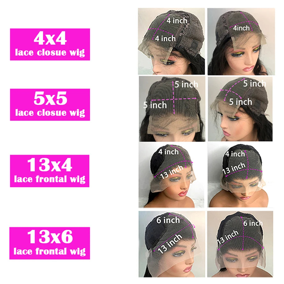 Chocolate Brown Deep Wave 40 Inch Curly Water Wave Wigs 13×6 5x5 HD Deep Wave Lace Front Human Hair Wig For Women
