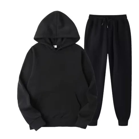 2026 men's autumn and winter casual two-piece hooded sweatshirt and pocket pants regular fit outdoor sports set BAZAARHUBO