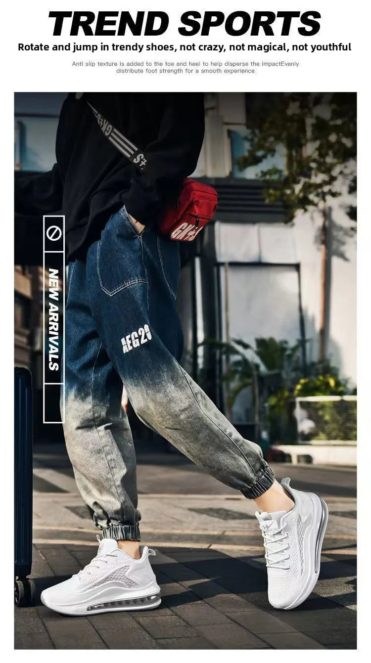 Men's Running Shoes Spring 2026 New Style Shock Absorption Air Cushion Sports Shoes Korean Version Heightening Fashion Casual...