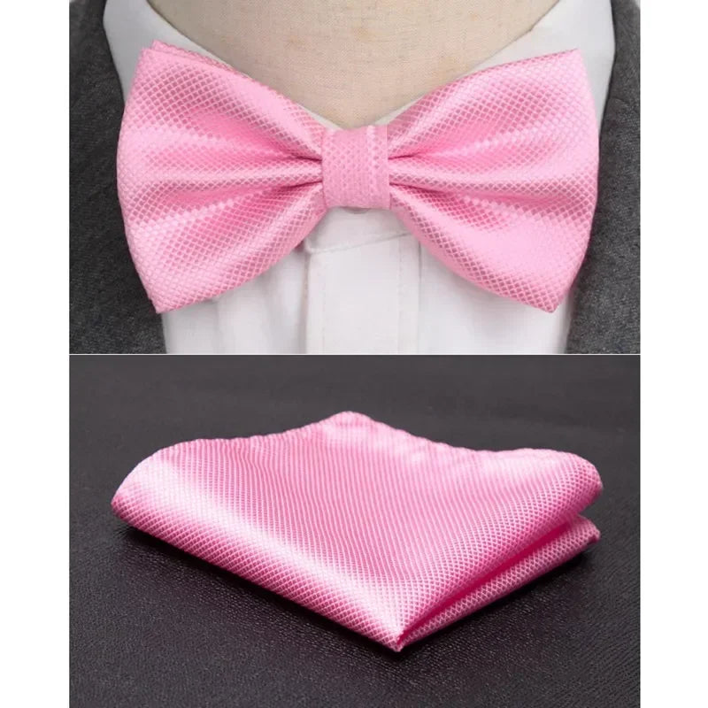 Men Bowtie Cravat Set Solid Fashion Butterfly Party Wedding Bow Ties Girls Formal Dress Tie Mens Bowknot Fashion Accessories BAZAARHUBO