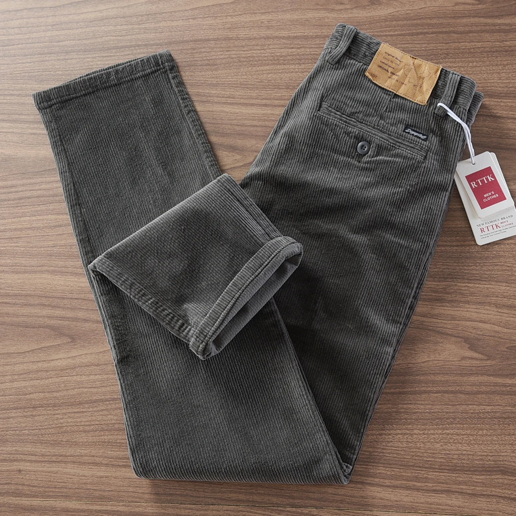 Autumn and Winter New American Retro Heavyweight Solid Color Corduroy Cargo Pants Fashion Straight Cotton Washed Casual Trousers