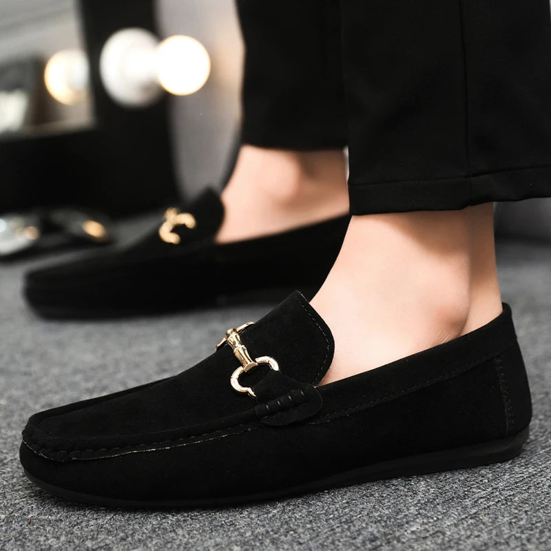 Luxury Brand Fashion Suede Men Casual Shoes Comfort Breathable Slip-on Mens Driving Shoes Men Loafers Mens Lazy Shoes Moccasins