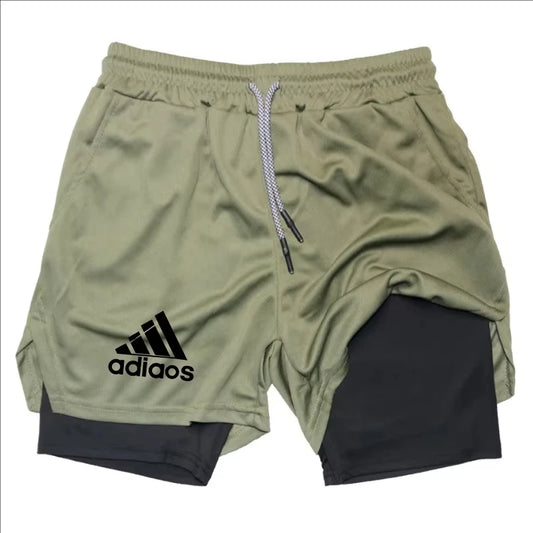 Men's compression shorts  running training sports shorts  summer gym  quick drying shorts in one