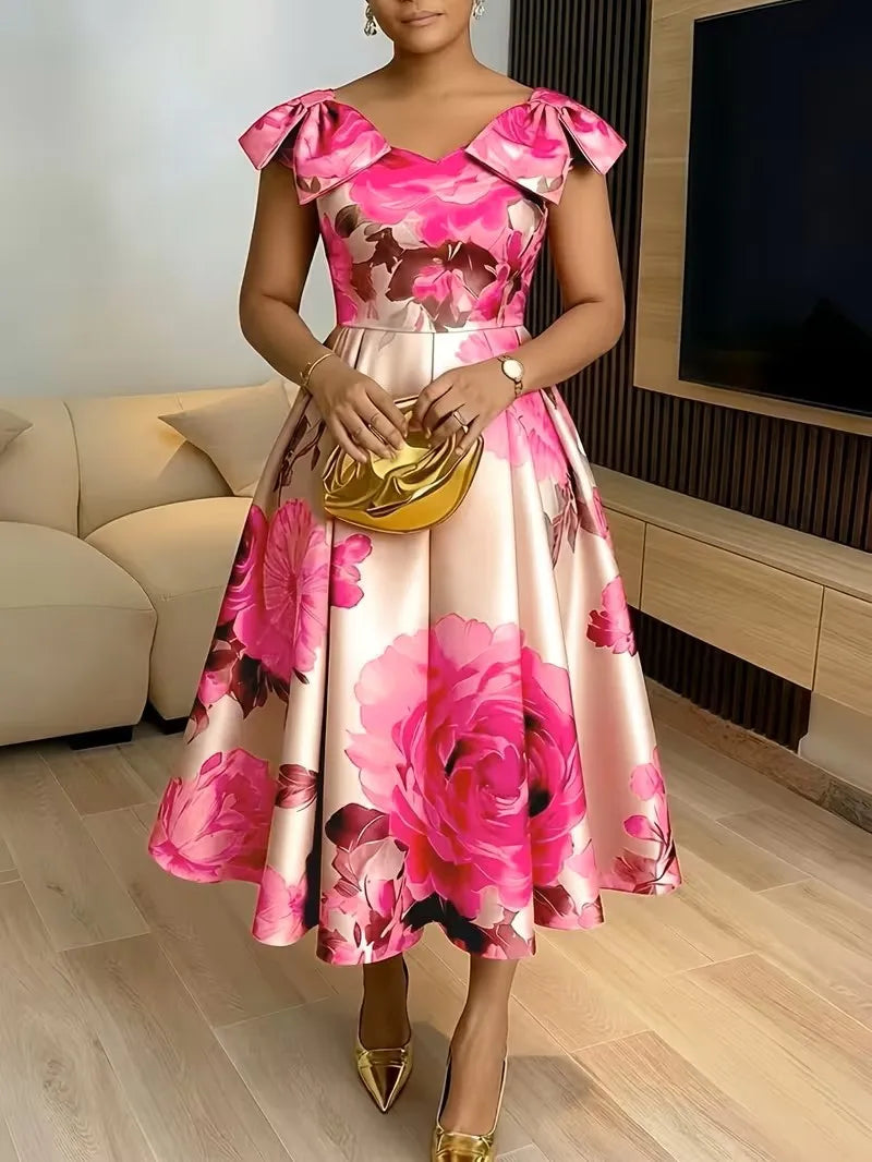 African Dresses for Women Elegant 2026 Dashiki Spring Summer Midi Dress Ladies Traditional African Clothing Ankara Dresses