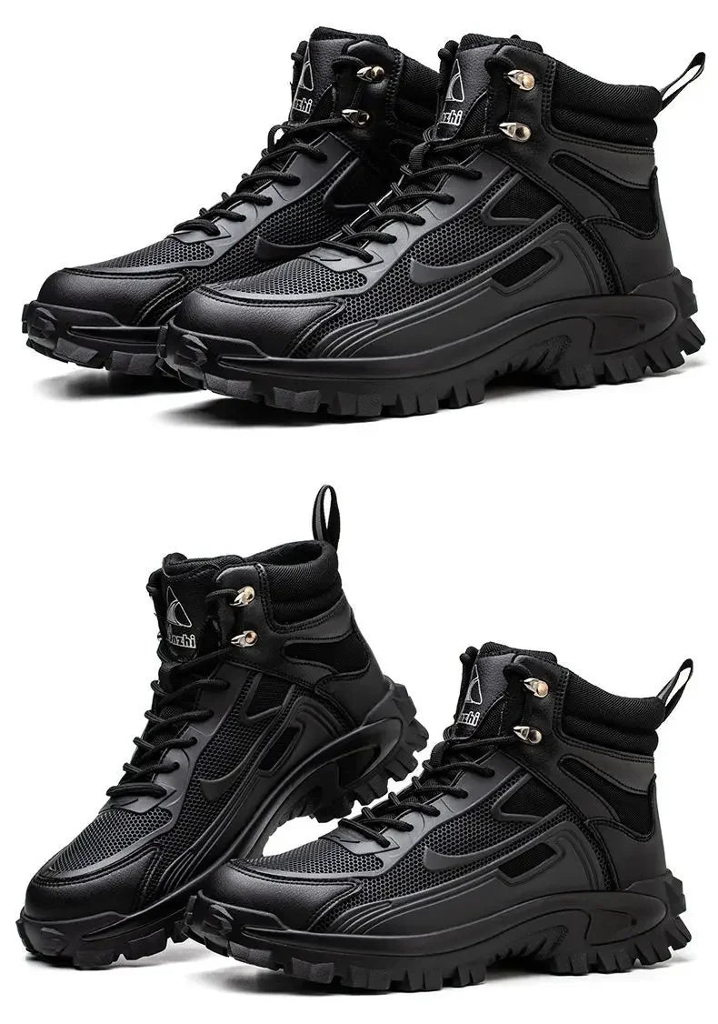 Man Shoes Leather Booties Waterproof Boots for Men Lace Up Ankle Short Barrel Retro Trendy 2025 Sale Offer New Fashion Low Price