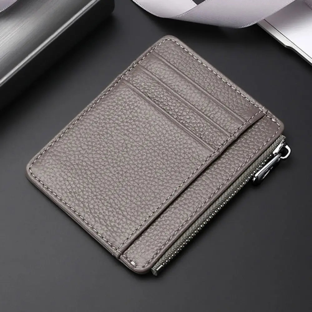 Universal Genuine Leather Card Case Multi-card Slot Ultra Thin Card Holder Simple Travel Card Organizer Men Women