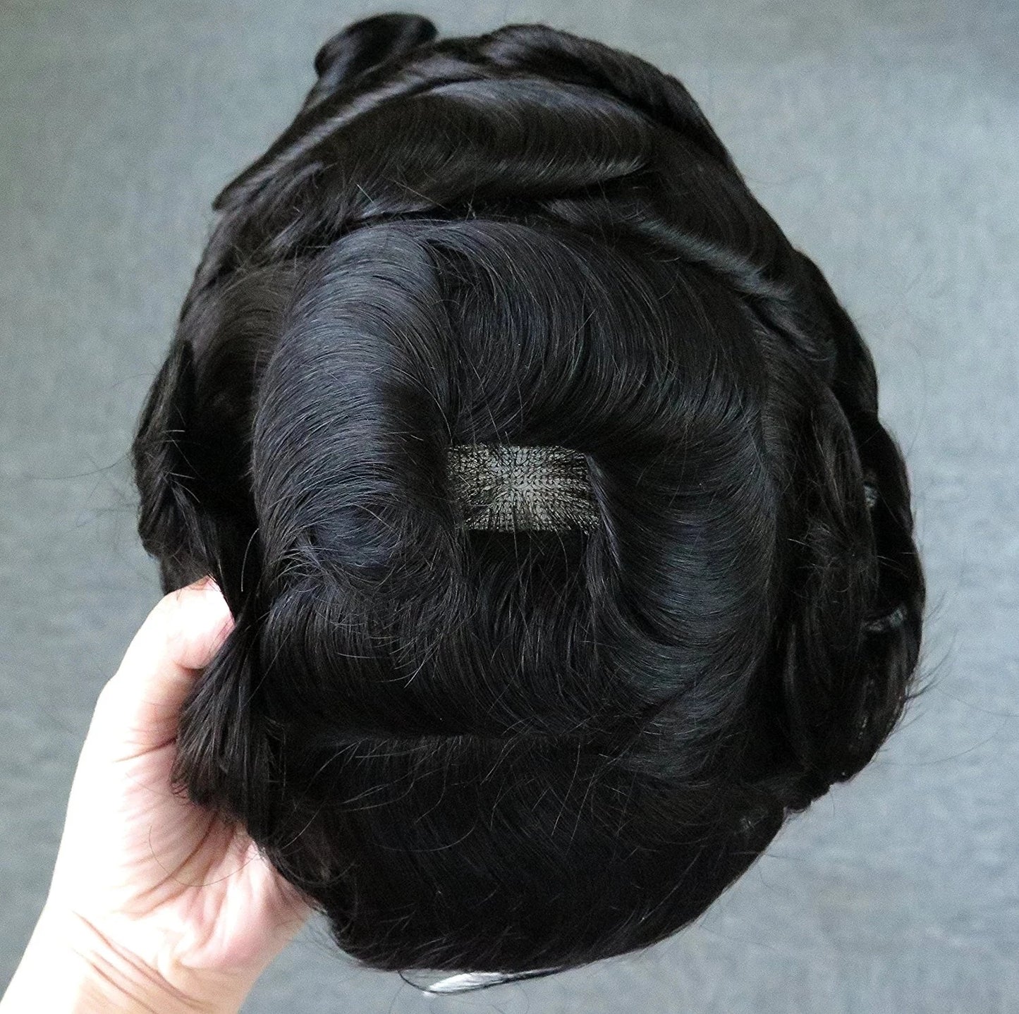 Durable Q6 Blonde Brown Bleached Knots Breathable Lace Grey Black 1B40 1B65 1B80 Men's Wig Human Hair Toupee Prosthesis For Men