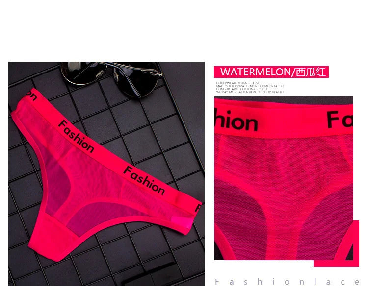 SP&CITY Sporty Style Sexy Transparent Underwear Women Crotch Cotton Briefs Soft Hollow Out Panties String Thong Sex Lingerie