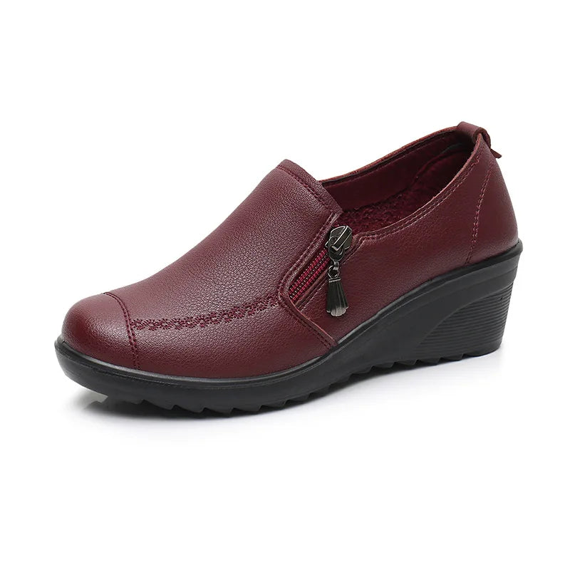 2025 New Women's Shoes Fashion Womens High Heels Shallow Wedges Moms Shoes Summer Breathable Casual Shoes Zapatos Para Mujeres