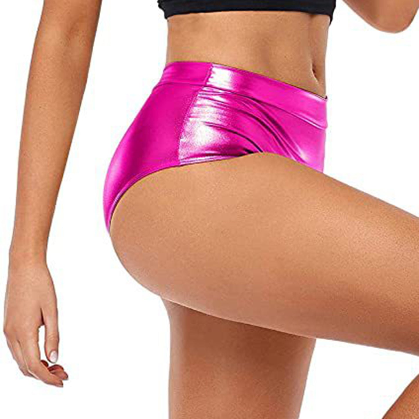Sexy Rave Dance Costume Women's Metallic Shiny Booty Shorts Skinny Panties Hot Short Pants for Carnival Club Party Bottoms