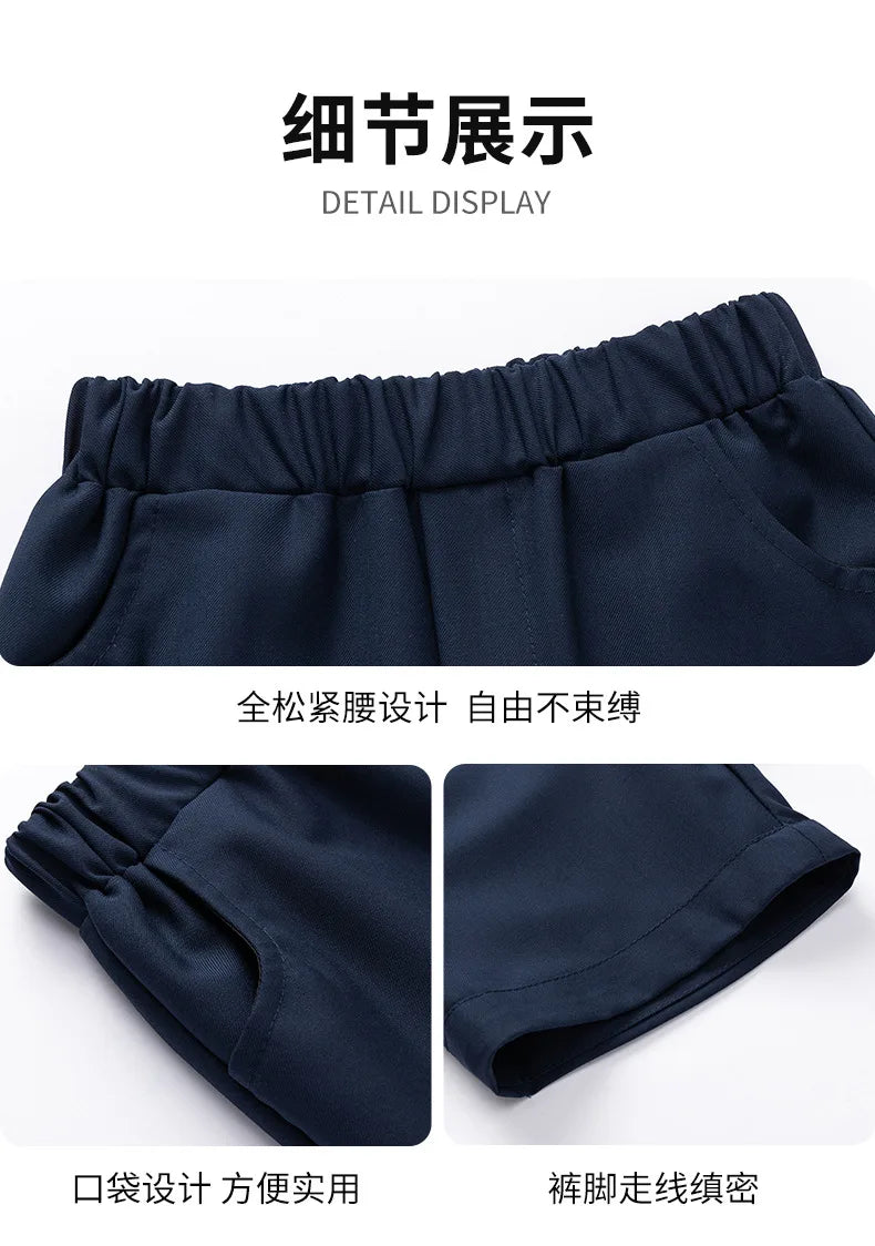 Boys Shirt Shorts Girls Pleated Preppy Dress Outfits Kids Japan Korean Clothes Set Child Students Summer British School Uniforms