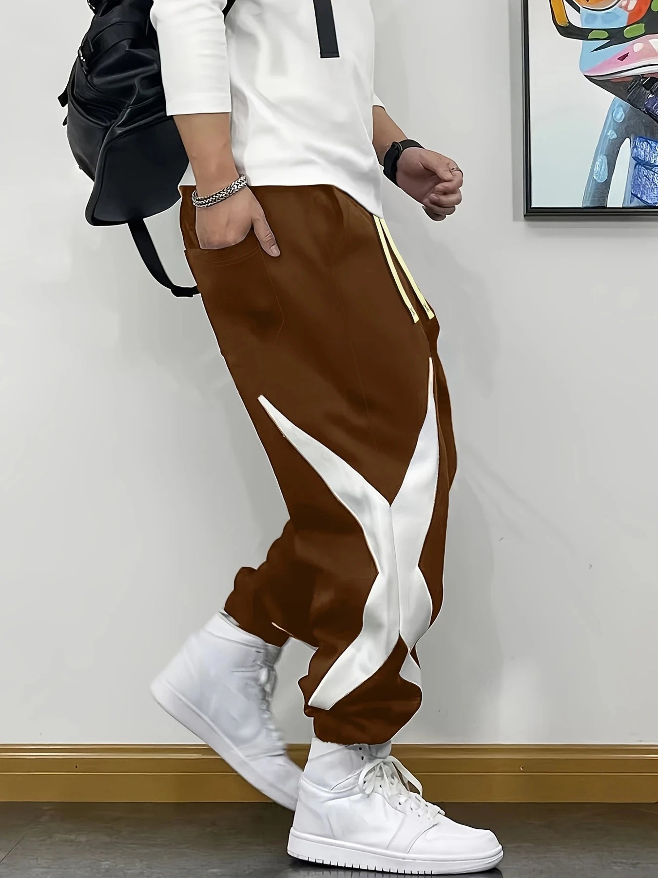 Boys' pants, boys' casual pants, can be worn in all seasons, with contrasting colors and street style, suitable for boys aged 7-