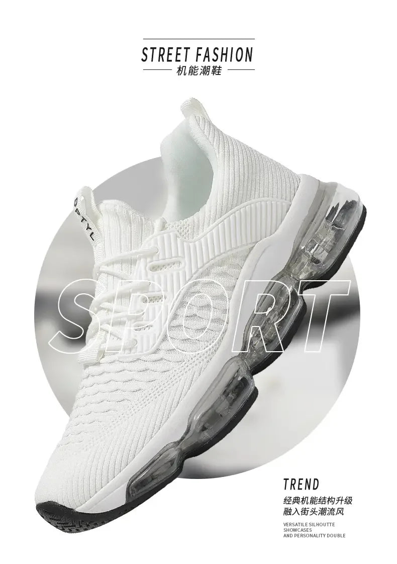 Men's Fashionable Versatile Outdoor Running Shoes Breathable Ultra-light Air Cushion Soft Bottom Sports Shoes Large Size