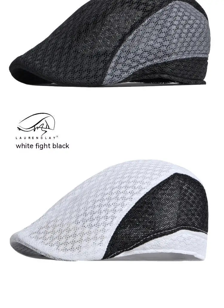 Big Head 58-61cm Summer Men Newsboy Breathable Cap Mesh Cabbie Golf Driving Sun Flat Beret Hats Caps Visors BAZAARHUBO