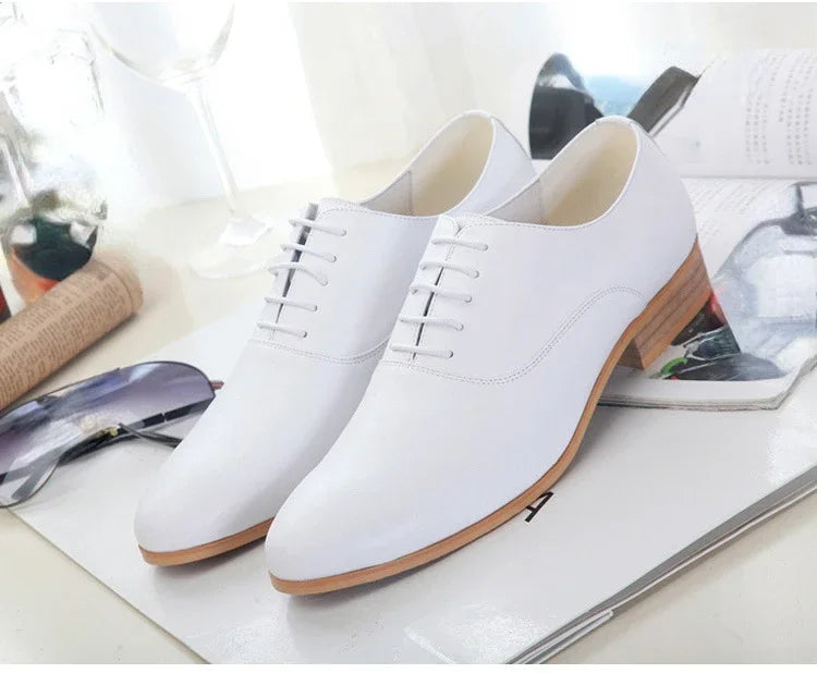 Luxury White Wedding Shoes for Men Genuine Leather 2026 Handmade Designer Brand Fashion Autumn Quality Formal Social Shoes Man