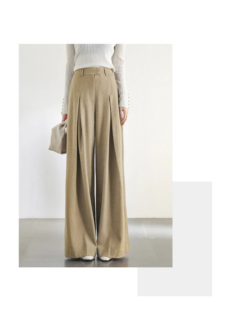 SENTUBILA Women Wide Leg Pants Office Lady Work Wear Trouser 2026 Spring Fashion Elegant Commute Full-length Pants 133K51993