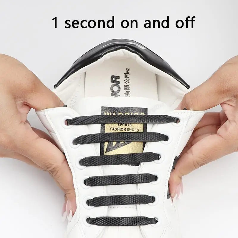 12Pcs Stretch Silicone Shoelaces No Tie Shoe laces Elastic Laces Sneakers Kids Adult Rubber Shoelace One Size Fits All Shoes