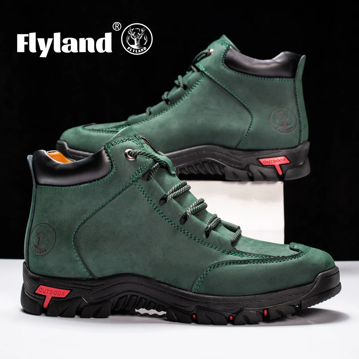 FLYLAND Men's Vintage Chukka Boots Top Layer Cowhide Leather Casual Work Office Shoes Fashion Classical Design