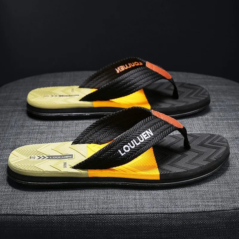 High Quality Men's Slippers Summer Casual Beach Shoes Fashion Mens Outdoor Slippers Flat Sole Non-slip Shoes New Pantuflas Mujer