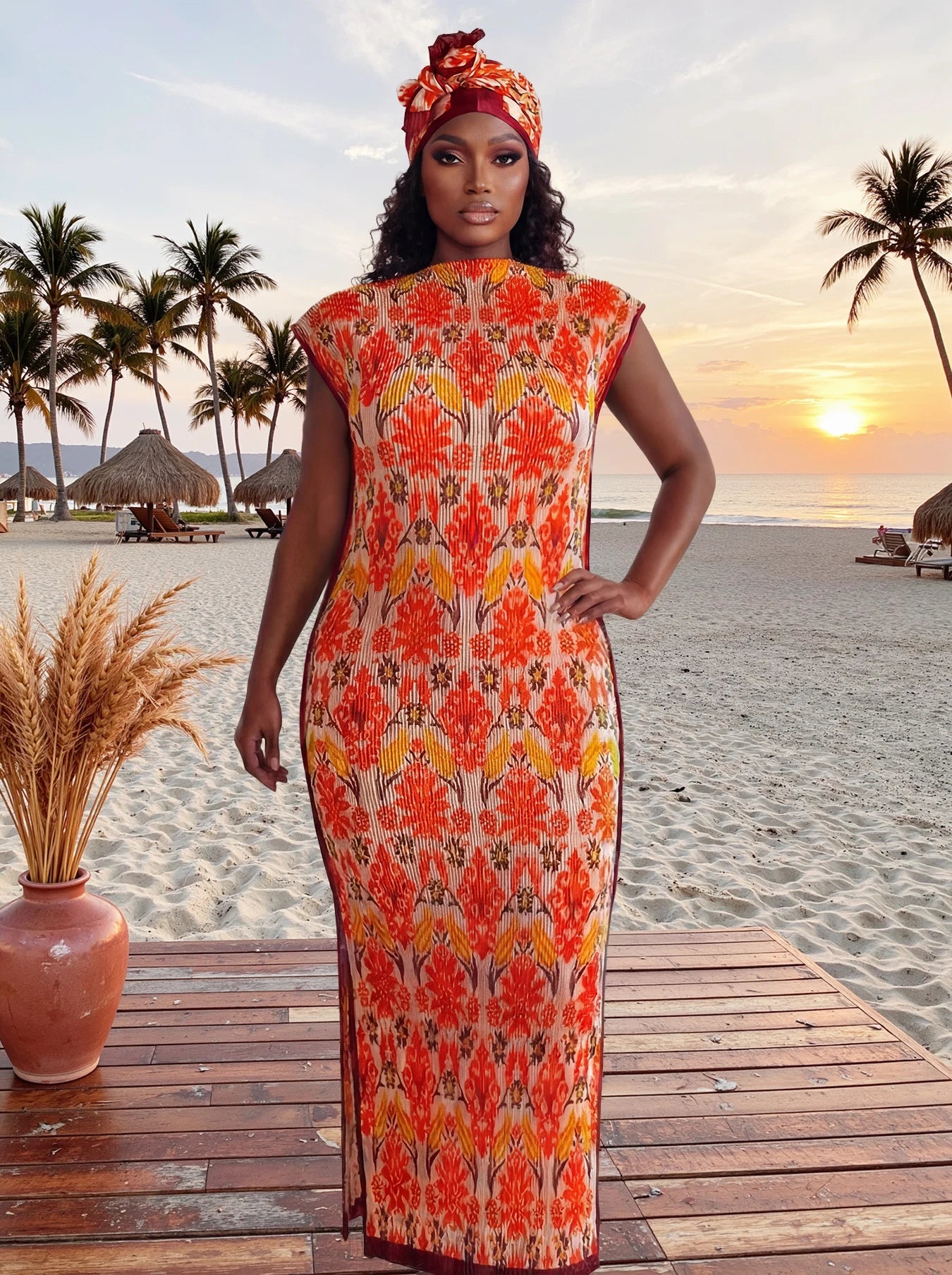 African Dresses For Women Full Printed Muslim Hijab Kaftan Middle East Traditional Ramadan Summer Abaya Clothing Shawl Scraf