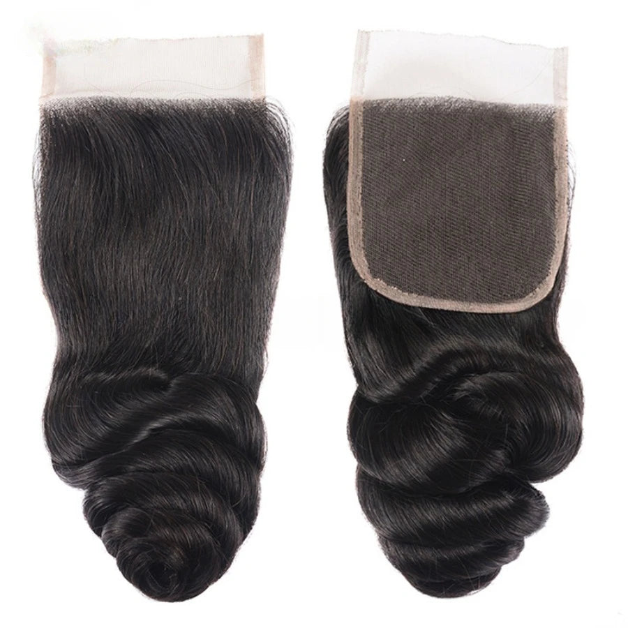 20 Inch Straight Body Wave Deep Curly 4x4 Transparent Lace Closure Pre-Plucked Raw Indian Hair Natural Color 150% Density