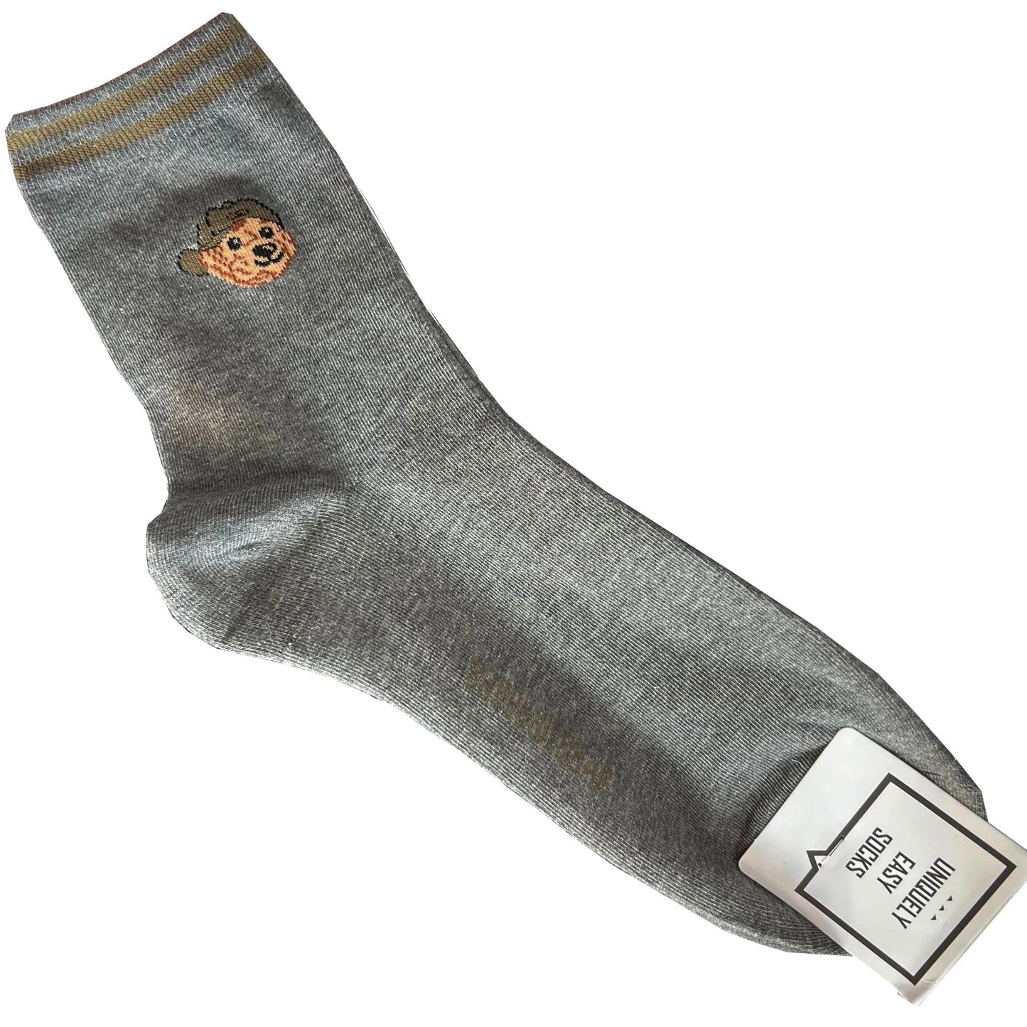 Good Quality Cartoon Gentleman Bear Men's Socks Cotton Harajuku Style Sport Boys Skateboard Novelty Breathable  Christmas Gifts