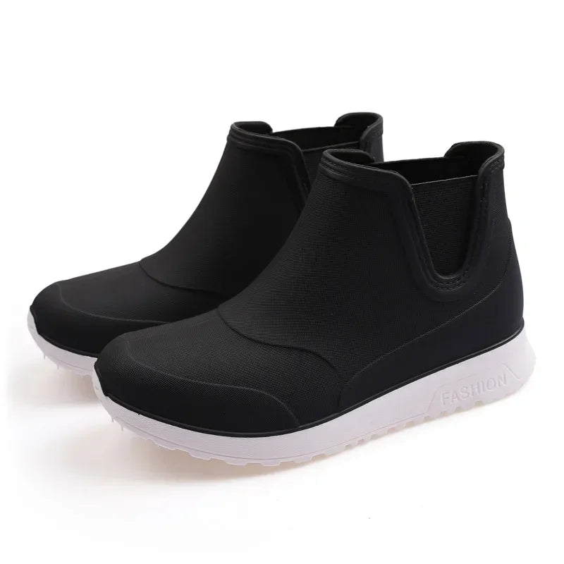 New Fashion Men's Rain Boots Rubber Boots Platform Ankle Boots 2025 Summer Slip on Couples Booties Men Work Shoes Botines Mujer