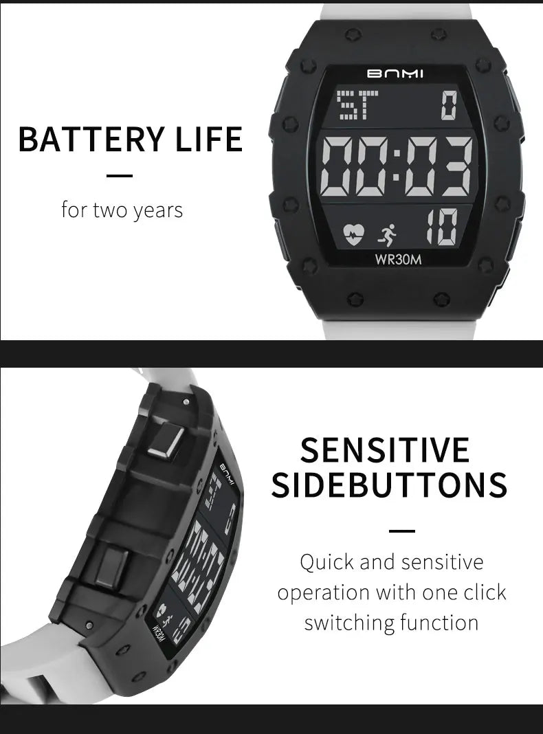 2025 Man Digital Watch Outdoor Sports Multifunctional Waterproof Shock Luminous LED Military Electronics Watch High-end Luxury