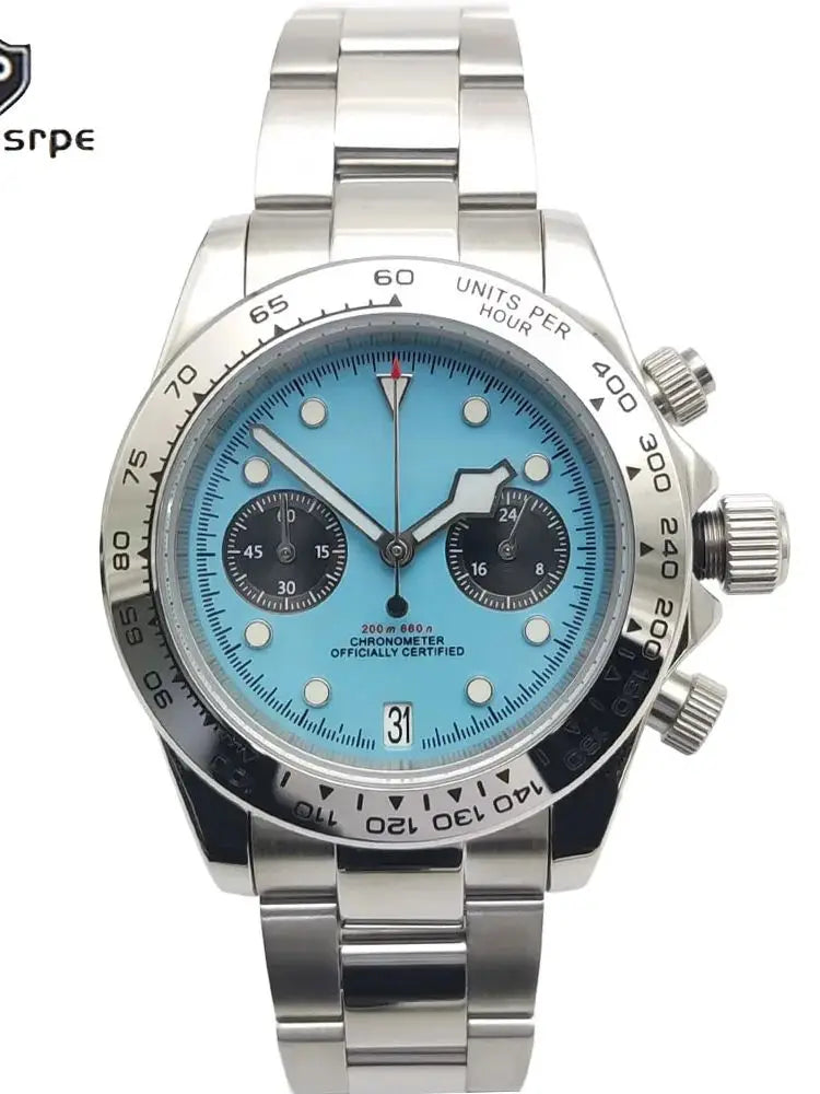 39mm VK64 Quartz Chronograph Men's Watch Sapphire Glass Waterproof Sport quartz watches Stainless Steel Strap Reloj Hombre