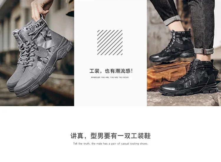2024 New Men Military Tactical Men's Boots Special Force PU Leather Waterproof Desert Combat Ankle Boot Army Work Men Shoes EVA