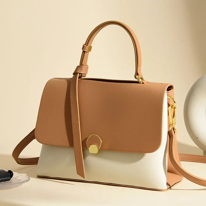 Fashionable Women's Bags, High-End Versatile Casual Bags, Trendy Textured Color-Blocked Handbags, Niche Shoulder and Crossbody Bags, a Great Choice for Gifting to Your Girlfriend