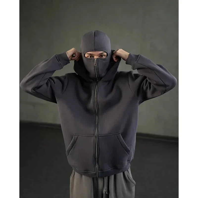 Plain Design Hooded Zip Up Sweatshirt for Men Women Autumn Winter Ins Style Couple Matching BAZAARHUBO
