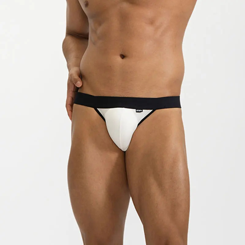 Sexy Man Underwear G-String Ice Silk Gay Men's Underpants Jockstrap Bikini Slip Mens Tanga String Thong Back Open T-Back Panties