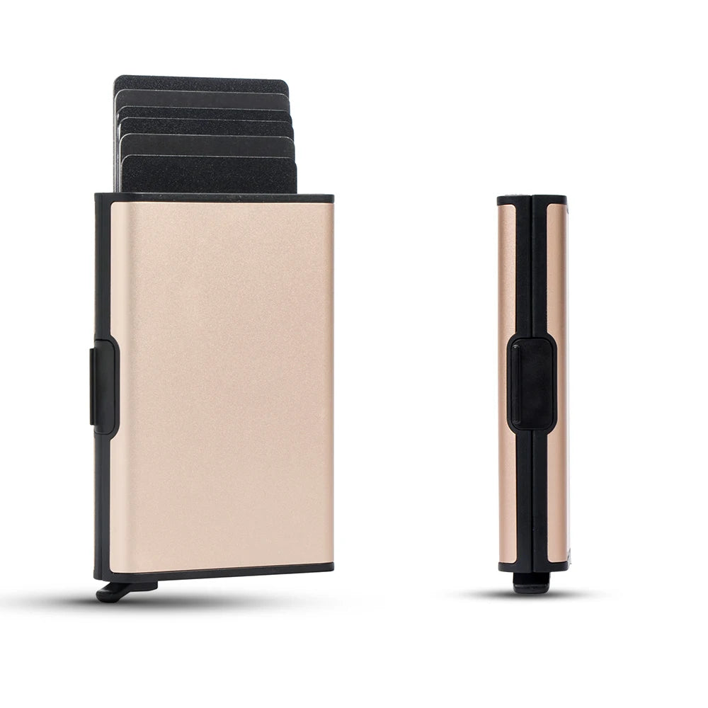 2023 Rfid Credit Card Holder Men Minimalist Coin Wallets Pop Up Metal Id Bank Cardholder Case Identification Card Holder Folders