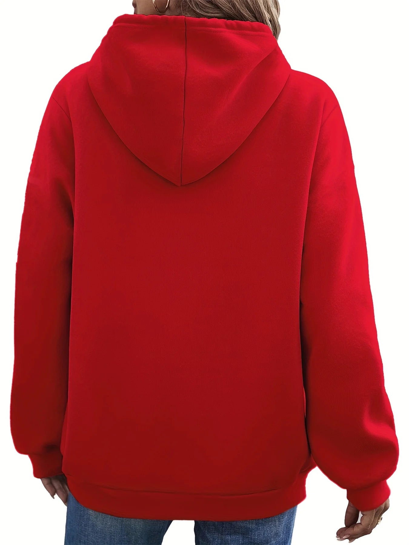 Women's autumn and winter warm and loose casual MILANO ITALIA pattern printed suede long sleeved hooded sweatshirt BAZAARHUBO