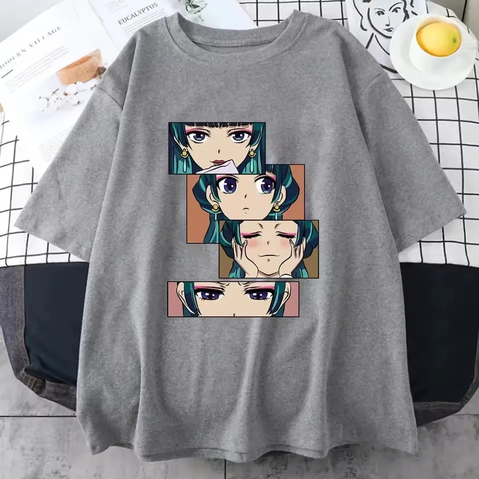 New Women's Anime Harajuku Shirt Cute Anime The Apothecary Diaries Graphic Women's T-Shirt Tops High Quality Cotton Tshirt