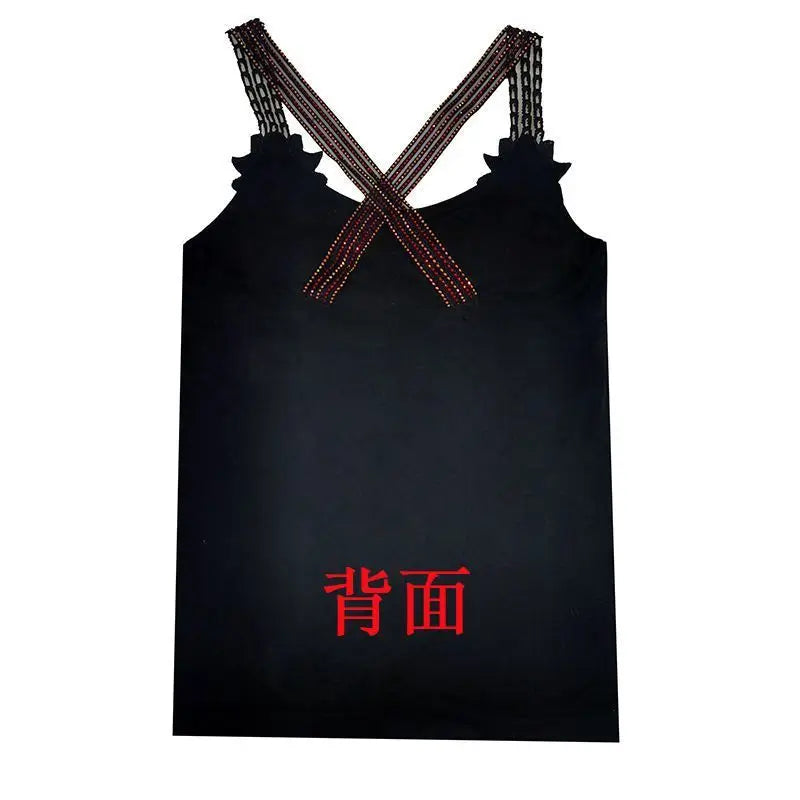 Sexy Summer Backless Tank Tops European Style Bright Diamond Camisole Vest For Women Sleeveless Suspender Bottom Shirt