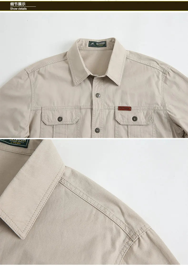 New Men's Casual Shirt 5XL Male Overshirt 2025 Military Cotton Long Sleeve Shirts Men Brand Clothing High Quality Blouse