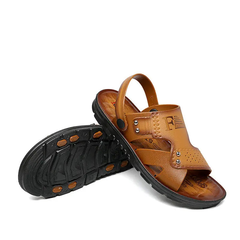 Men's Beach Open Toe Shoes Sandals High Quality Non-slip Men Slippers Breathable Two Uses Male Footwear Mens Summer Outdoor Shoe