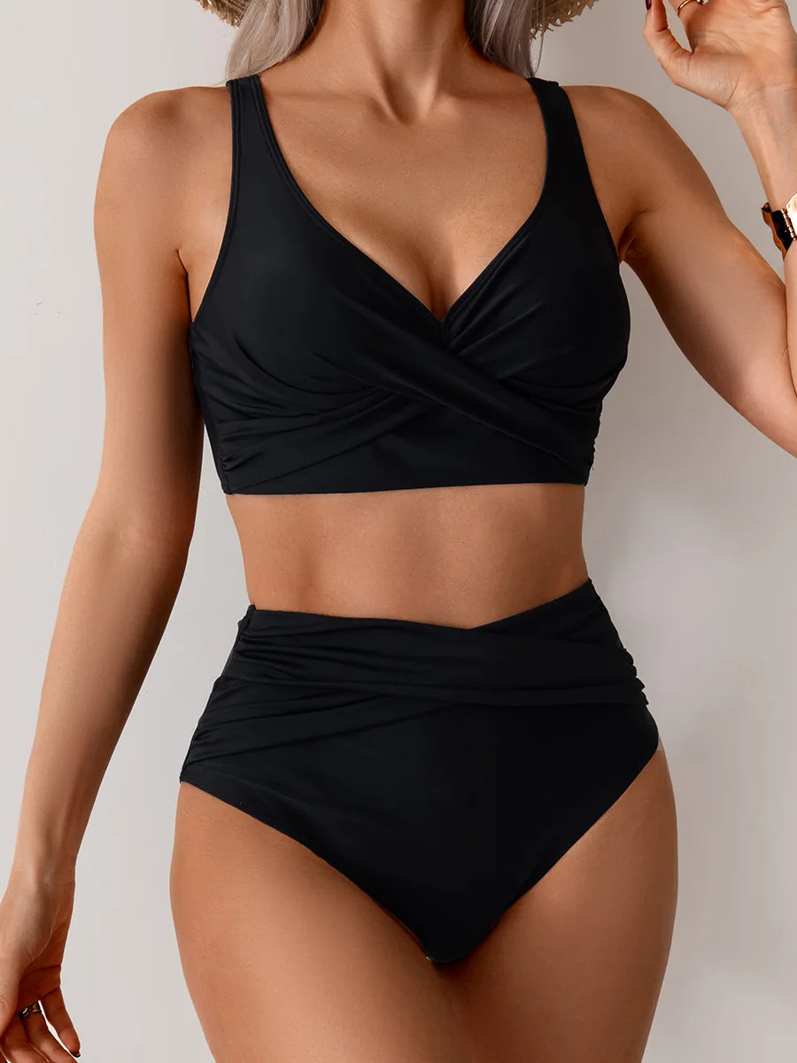 2025 girl Women's Clothing Swimwears European American new bikini sexy split swimsuit high waist swimsuit set bikini Bikinis Set