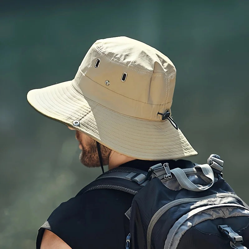 New Fisherman's Hat Fashionable and Versatile Sunscreen Mountaineering Hat Adjustable Breathable Waterproof Outdoor Camping Hat BAZAARHUBO