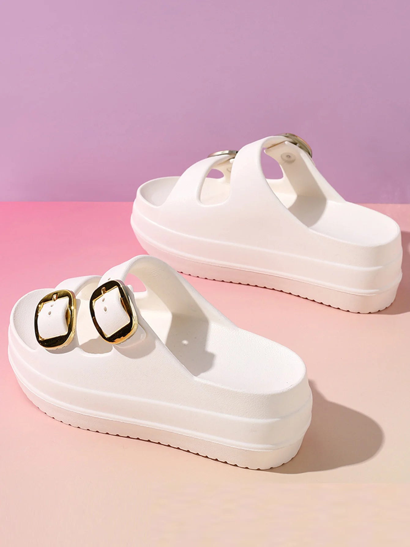 Women Platform Slippers Indoor Street Summer Shoes Solid Color Thick Sole Anti Slip Female Home Beach Slides Slip On Sandals